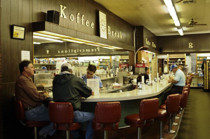 Old Fashioned Lunch Counter in Los Banos Drugs by Karen Campbell